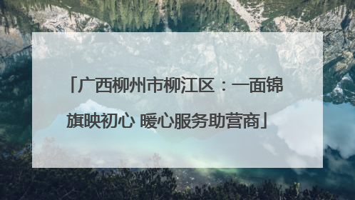 广西柳州市柳江区：一面锦旗映初心 暖心服务助营商