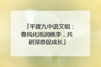 平度九中语文组：春风化雨润桃李，共研深思促成长