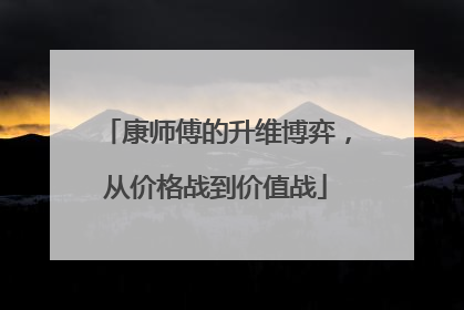 康师傅的升维博弈，从价格战到价值战