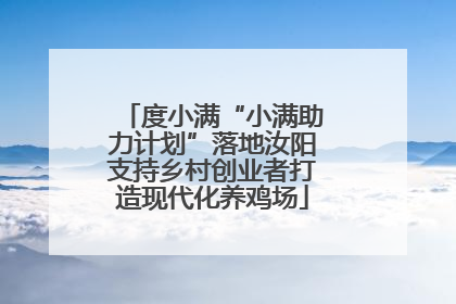 度小满“小满助力计划”落地汝阳支持乡村创业者打造现代化养鸡场
