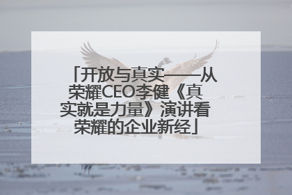 开放与真实——从荣耀CEO李健《真实就是力量》演讲看荣耀的企业新经