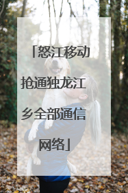 怒江移动抢通独龙江乡全部通信网络