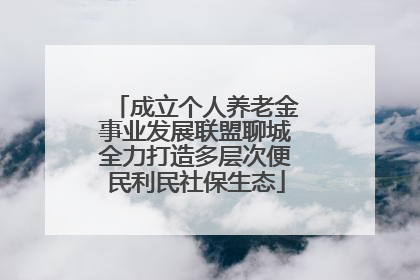 成立个人养老金事业发展联盟聊城全力打造多层次便民利民社保生态