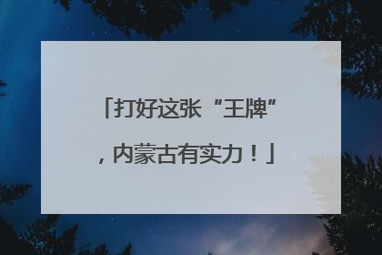 打好这张“王牌”，内蒙古有实力！