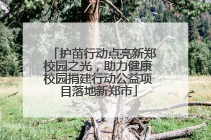 护苗行动点亮新郑校园之光，助力健康校园捐建行动公益项目落地新郑市