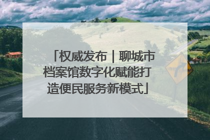 权威发布｜聊城市档案馆数字化赋能打造便民服务新模式