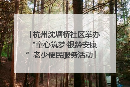 杭州沈塘桥社区举办“童心筑梦·银龄安康”老少便民服务活动