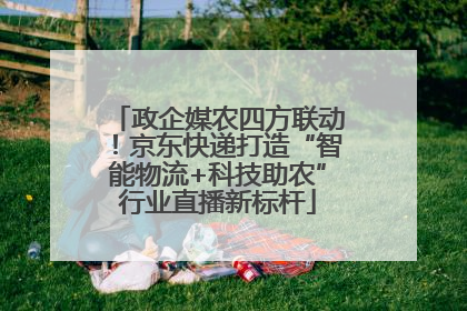 政企媒农四方联动！京东快递打造“智能物流+科技助农”行业直播新标杆