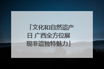 文化和自然遗产日 广西全方位展现非遗独特魅力