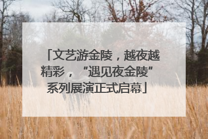 文艺游金陵，越夜越精彩，“遇见夜金陵”系列展演正式启幕