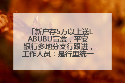 新户存5万以上送LABUBU盲盒，平安银行多地分支行跟进，工作人员：是行里统一的，进货渠道不清楚
