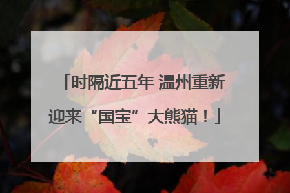 时隔近五年 温州重新迎来“国宝”大熊猫！