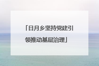 日月乡坚持党建引领推动基层治理