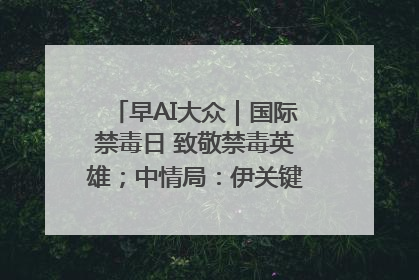早AI大众｜国际禁毒日 致敬禁毒英雄；中情局：伊关键核设施被摧毁