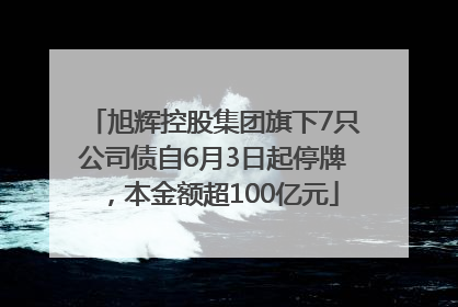 旭辉控股集团旗下7只公司债自6月3日起停牌，本金额超100亿元
