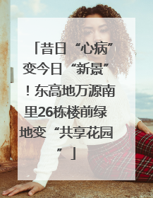昔日“心病”变今日“新景”！东高地万源南里26栋楼前绿地变“共享花园”