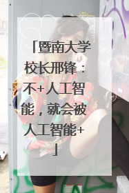 暨南大学校长邢锋：不+人工智能，就会被人工智能+