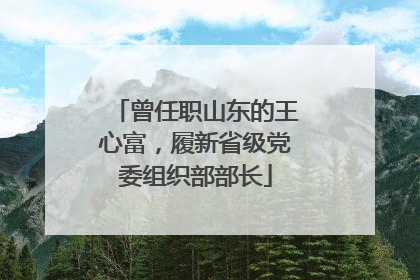 曾任职山东的王心富，履新省级党委组织部部长