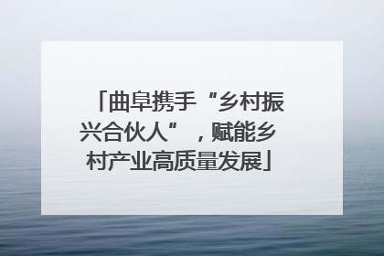 曲阜携手“乡村振兴合伙人”，赋能乡村产业高质量发展