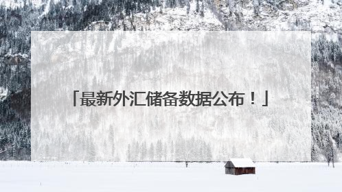 最新外汇储备数据公布！
