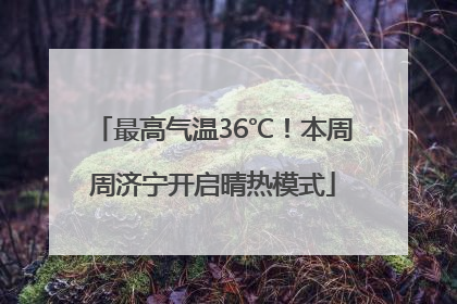 最高气温36℃！本周周济宁开启晴热模式
