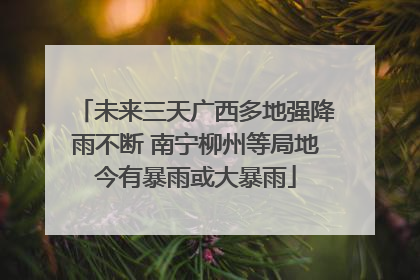 未来三天广西多地强降雨不断 南宁柳州等局地今有暴雨或大暴雨