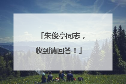 朱俊亭同志，收到请回答！