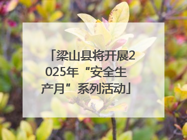 梁山县将开展2025年“安全生产月”系列活动