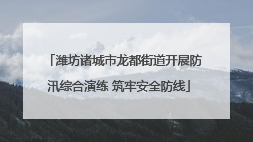 潍坊诸城市龙都街道开展防汛综合演练 筑牢安全防线