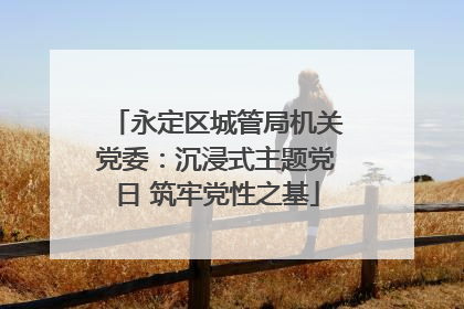 永定区城管局机关党委：沉浸式主题党日 筑牢党性之基