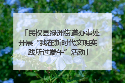 民权县绿洲街道办事处开展“我在新时代文明实践所过端午”活动