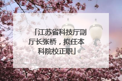 江苏省科技厅副厅长张桥，拟任本科院校正职