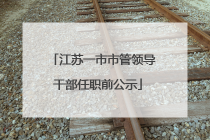 江苏一市市管领导干部任职前公示
