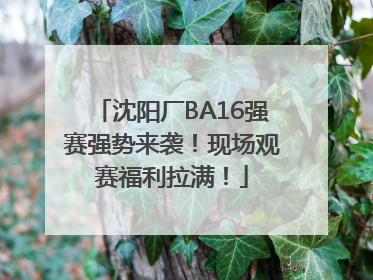 沈阳厂BA16强赛强势来袭！现场观赛福利拉满！