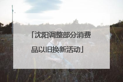 沈阳调整部分消费品以旧换新活动