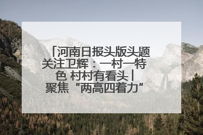 河南日报头版头题关注卫辉：一村一特色 村村有看头 ︳聚焦“两高四着力”·一“县”观察