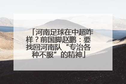河南足球在中超咋样？前国脚赵鹏：要找回河南队“专治各种不服”的精神