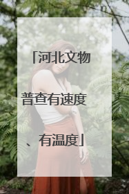 河北文物普查有速度、有温度