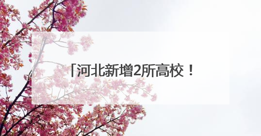 河北新增2所高校！教育部公布备案名单