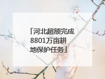 河北超额完成8801万亩耕地保护任务
