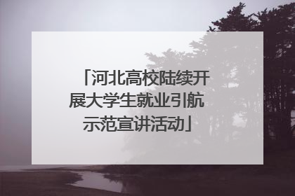 河北高校陆续开展大学生就业引航示范宣讲活动