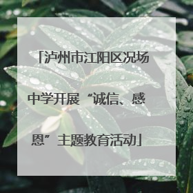 泸州市江阳区况场中学开展“诚信、感恩”主题教育活动
