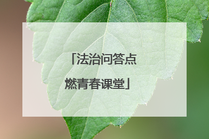 法治问答点燃青春课堂