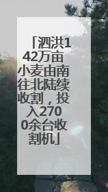 泗洪142万亩小麦由南往北陆续收割，投入2700余台收割机