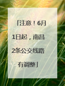 注意！6月1日起，南昌2条公交线路有调整