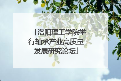 洛阳理工学院举行轴承产业高质量发展研究论坛