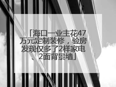 海口一业主花47万元定制装修，验房发现仅多了2样家电、2面背景墙