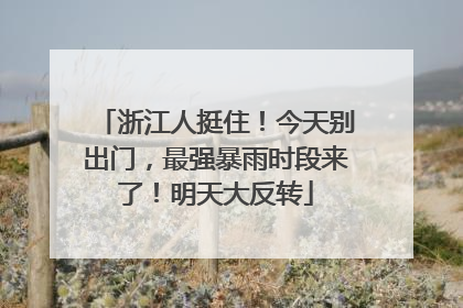 浙江人挺住！今天别出门，最强暴雨时段来了！明天大反转
