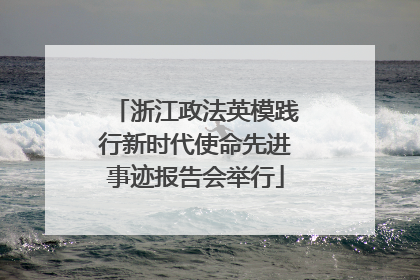 浙江政法英模践行新时代使命先进事迹报告会举行