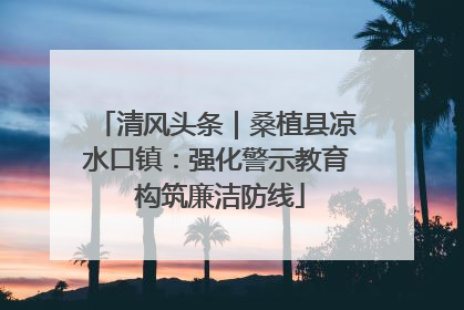 清风头条｜桑植县凉水口镇：强化警示教育 构筑廉洁防线